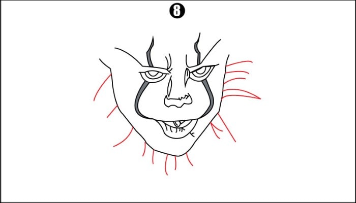 Joker Face Drawing step8