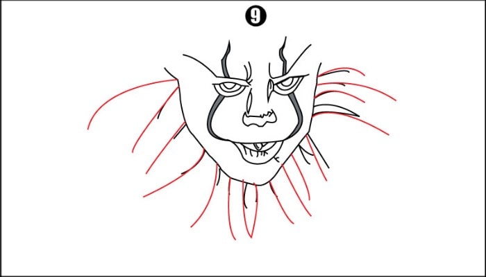 Joker Face Drawing step9