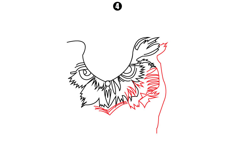 Owl Face Drawing step4