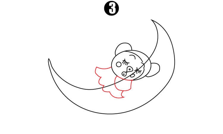 Teddy Bear Sleeping On The Moon step3