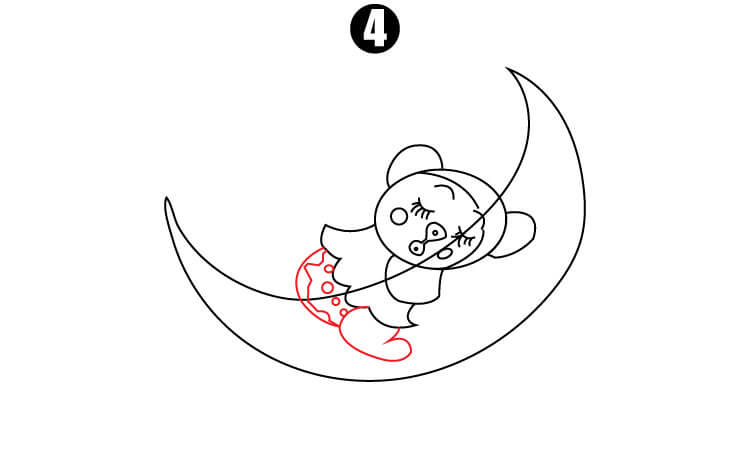 Teddy Bear Sleeping On The Moon step4