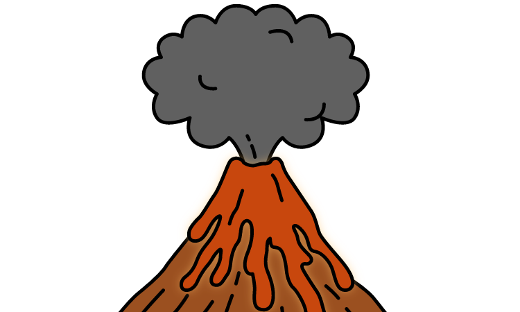 Volcano Drawing for kids