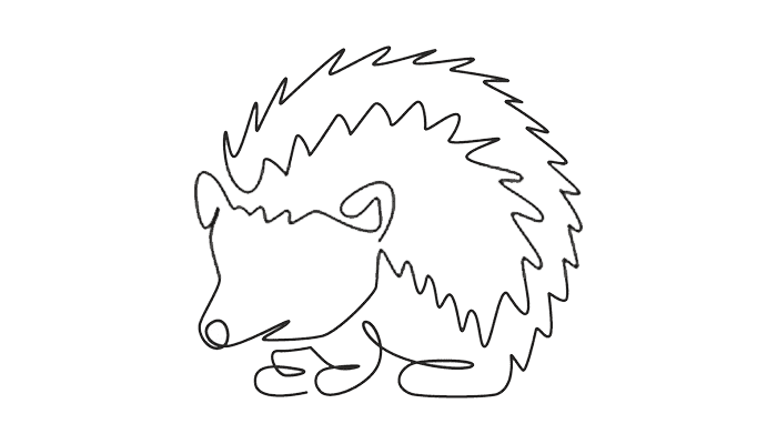 Hedgehog line Drawing