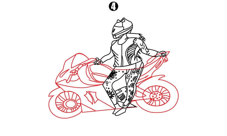 How To Draw A Girl On A Bike step4