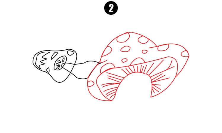 Mushroom House Drawing step2