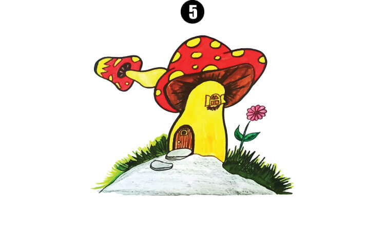 Mushroom House Drawing step5