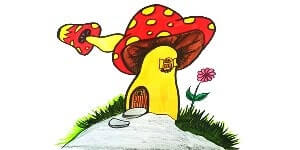Read more about the article Mushroom House Drawing | Step By Step Tutorial