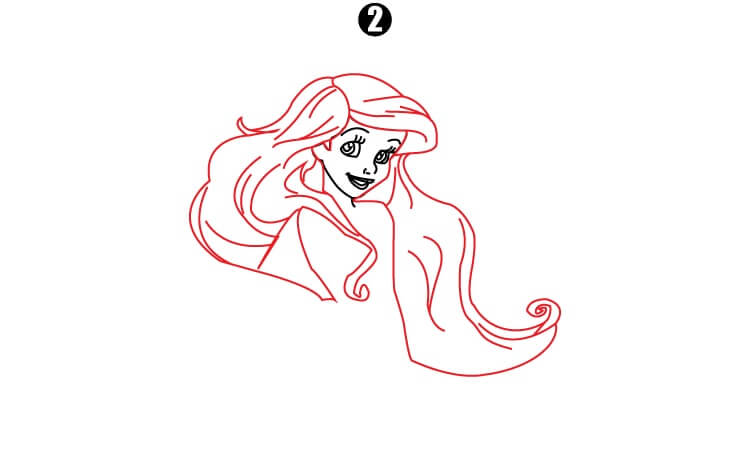 Princess Ariel Drawing step2