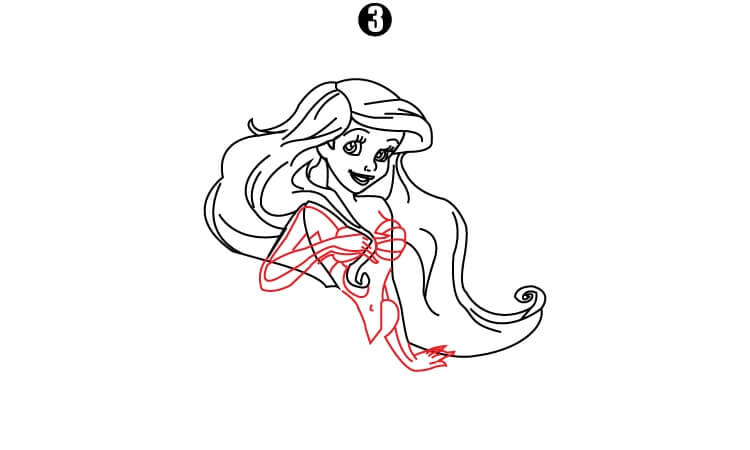 Princess Ariel Drawing step3