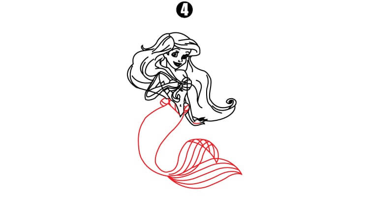 Princess Ariel Drawing step4
