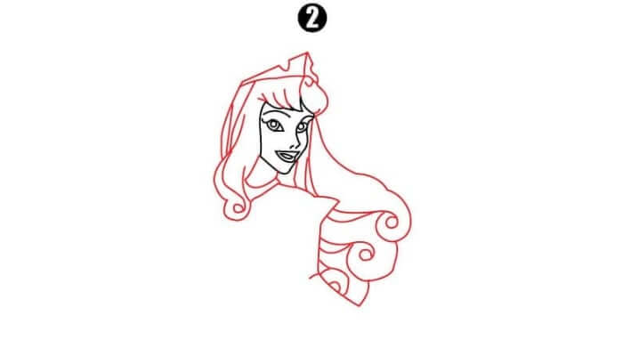 Princess Aurora Drawing Step2