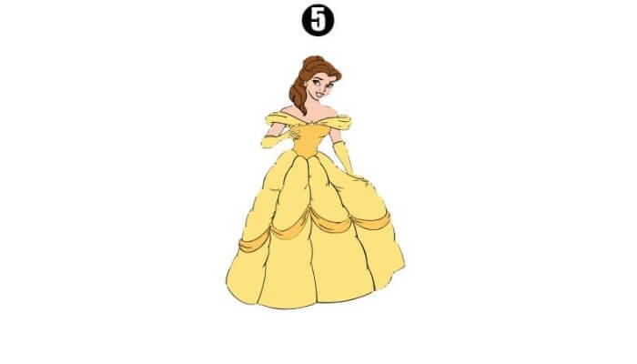 Princess Belle Drawing - Step By Step Tutorial - Cool Drawing Idea