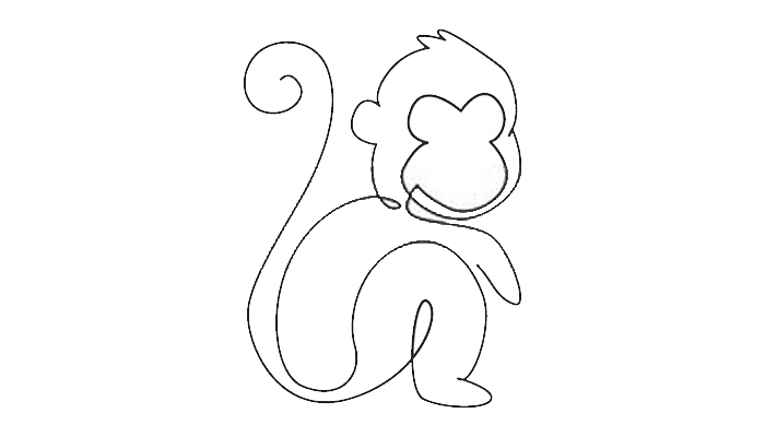 Monkey line Drawing