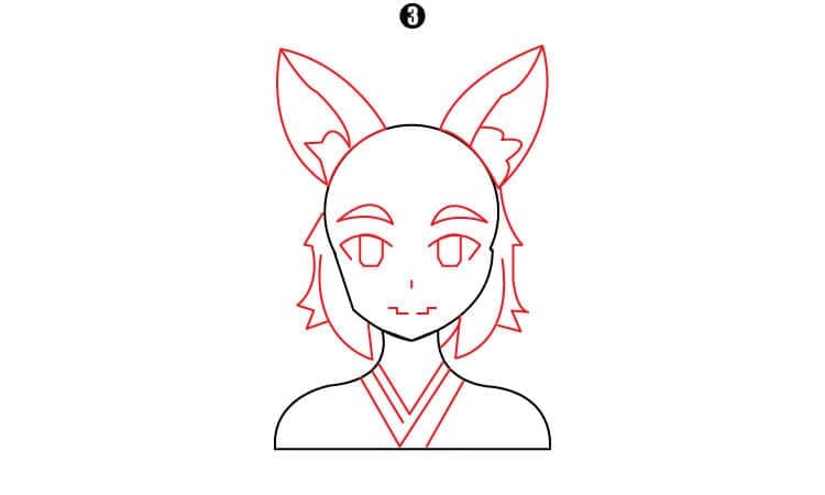 Anime Fox Girl Step3