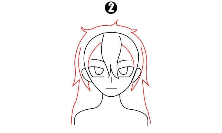 Anime Girl Drawing Step2