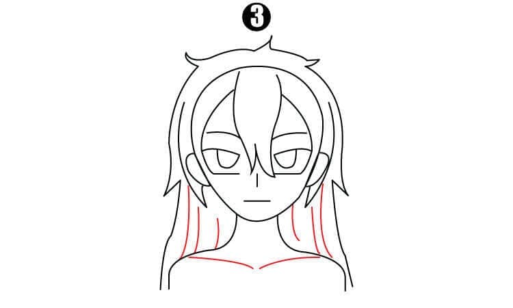 Anime Girl Drawing Step3