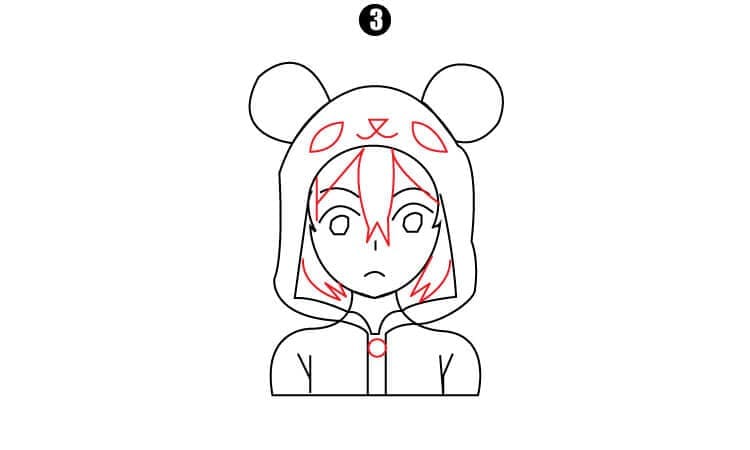 Anime Panda Girl Step3