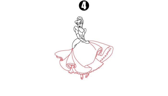Princess Cinderella Drawing step4