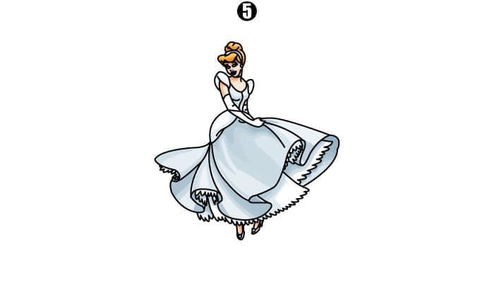 Princess Cinderella Drawing step5