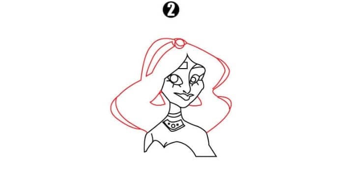 Princess Jasmine Drawing Step2