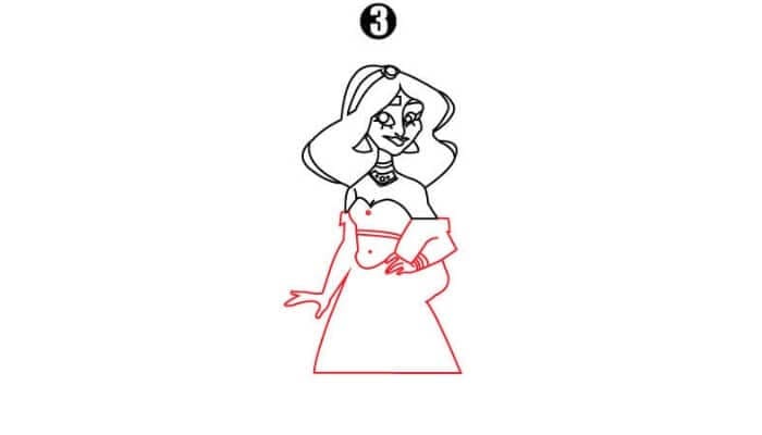 Princess Jasmine Drawing Step3