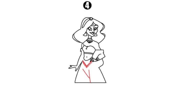 Princess Jasmine Drawing Step4