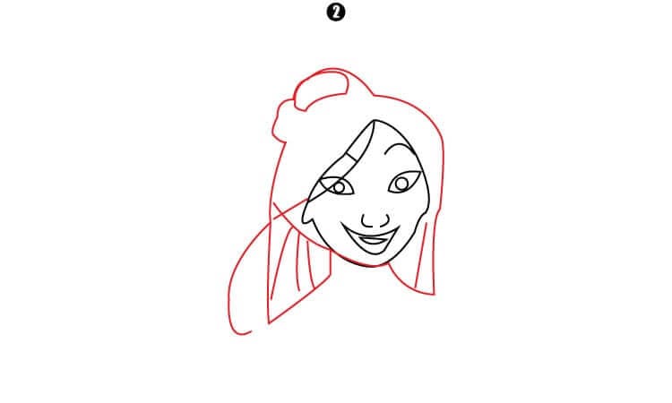 Princess Mulan Drawing Step2