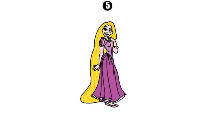 Princess Rapunzel Drawing - Step By Step Tutorials - Cool Drawing Idea