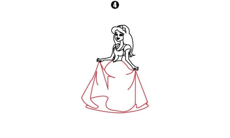 Princess Snow White Drawing Step4