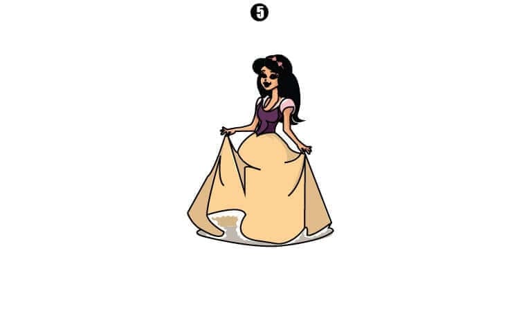 Princess Snow White Drawing Step5