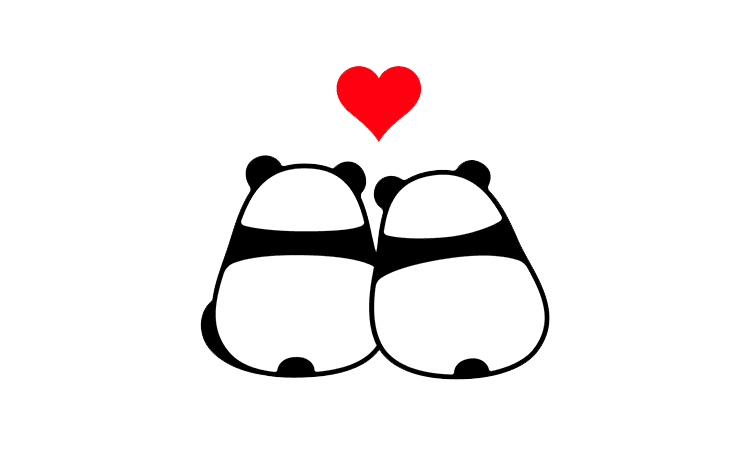 Panda Couple Drawing
