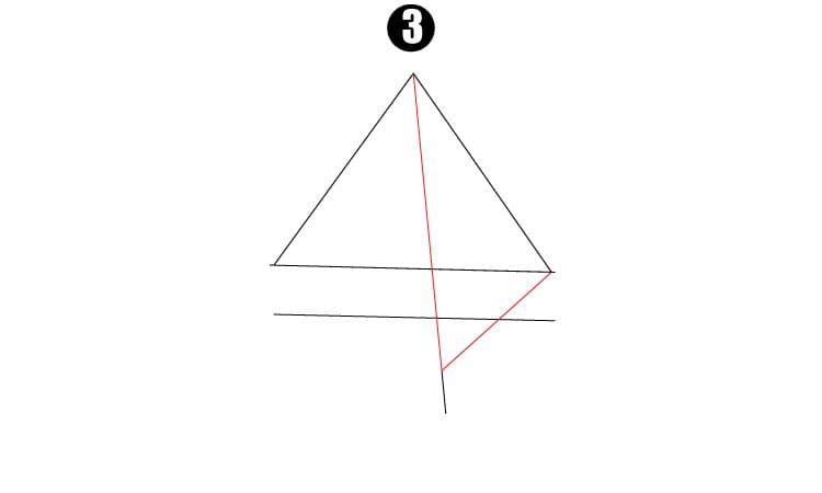 How to draw a 3D Pyramid Step3
