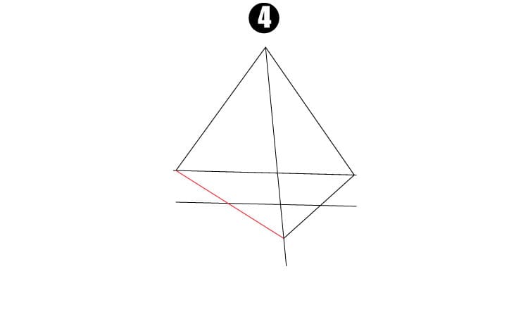 How to draw a 3D Pyramid Step4
