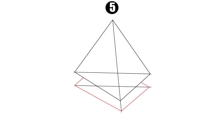 How to draw a 3D Pyramid Step5