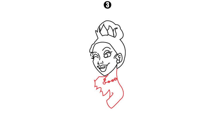Princess Tiana Drawing Step 3