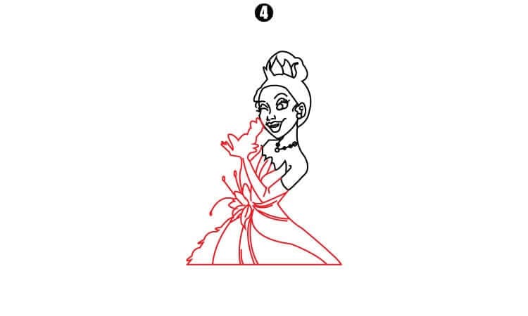 Princess Tiana Drawing Step 4