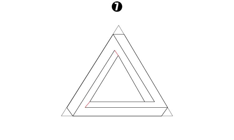 3D Penrose Triangle Drawing Step 7