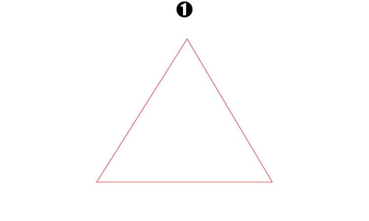 3D Penrose Triangle Drawing Step 1