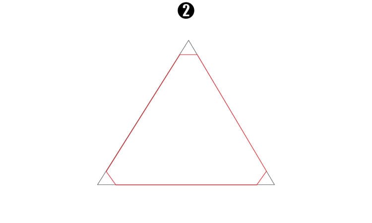 3D Penrose Triangle Drawing Step 2