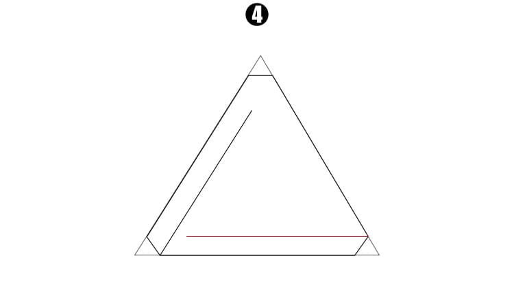 3D Penrose Triangle Drawing Step 4