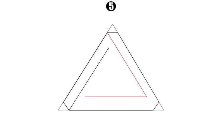 3D Penrose Triangle Drawing Step 5