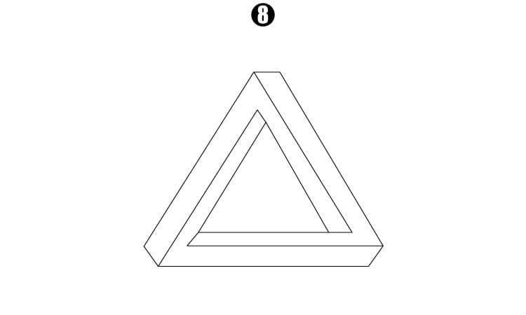 3D Penrose Triangle Drawing Step 8
