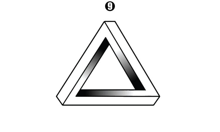 3D Penrose Triangle Drawing