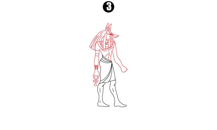 Anubis Drawing Step 3