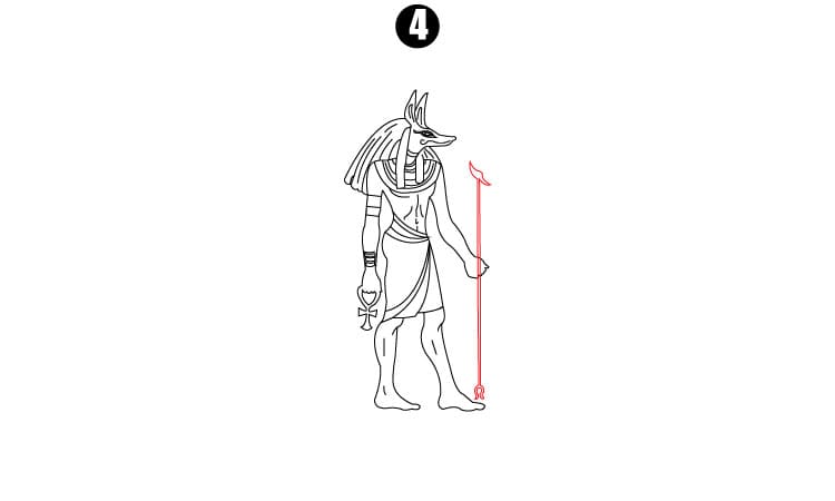 Anubis Drawing Step 4