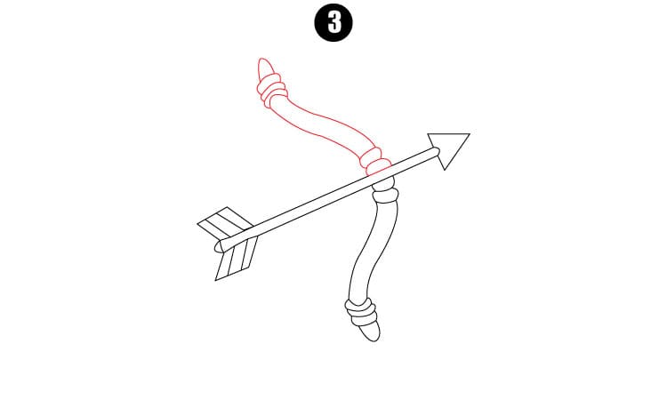 Bow and Arrow Drawing Step 3