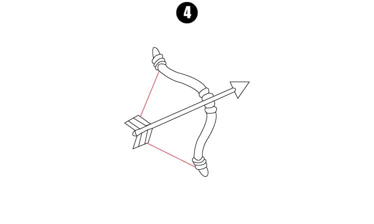 Bow and Arrow Drawing Step 4