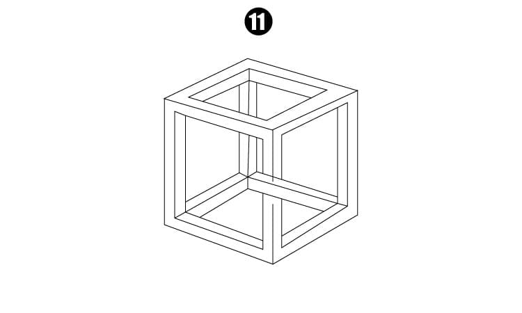 How to Draw 3D Impossible Cube Step 11