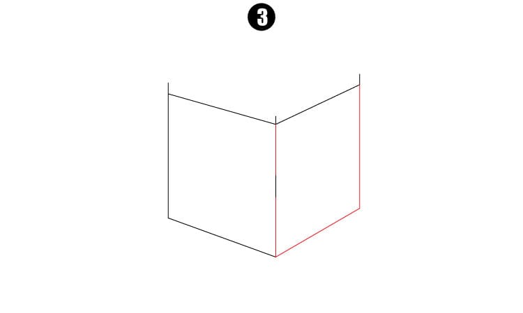How to Draw 3D Impossible Cube Step 3