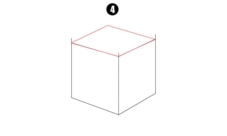 How to Draw 3D Impossible Cube Step 4